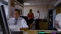 video european office babe seduced by her boss porn