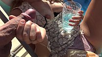 video party cutie fucked at the pool and gets an insane cumshot all over her yummycouple milf cum handjob porn