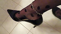 video ur black patent castaluna leather high heels anklet and pantyhose dangling by isabellesandrine porn