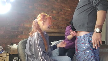 video two shy girls playing with my massive cock porn