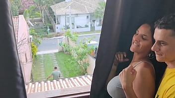 video i gave it to my husbands friend while he was in the yard mowing the lawn and talking to me porn