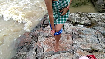 video fun sex with stepmom on the river bank in the forest porn
