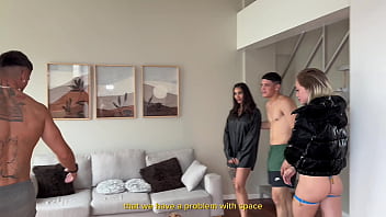 video anal foursome sharing bed with horny couple and cumming in the mouth of two babes porn